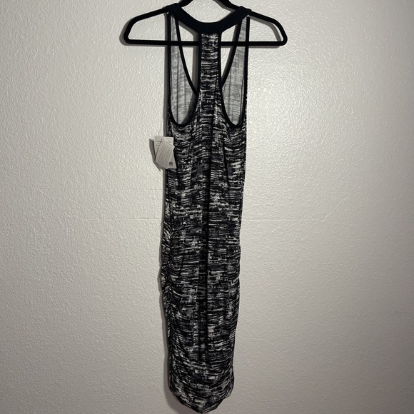 Athleta Space Dye Racerback Ruched Tank Dress S Black Grey NWT - Picture 2 of 6